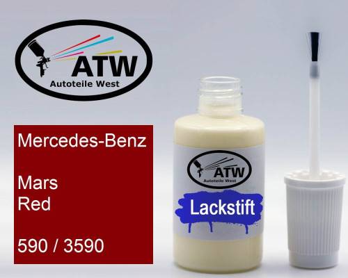 Mercedes-Benz, Mars Red, 590 / 3590: 20ml Lackstift, von ATW Autoteile West.